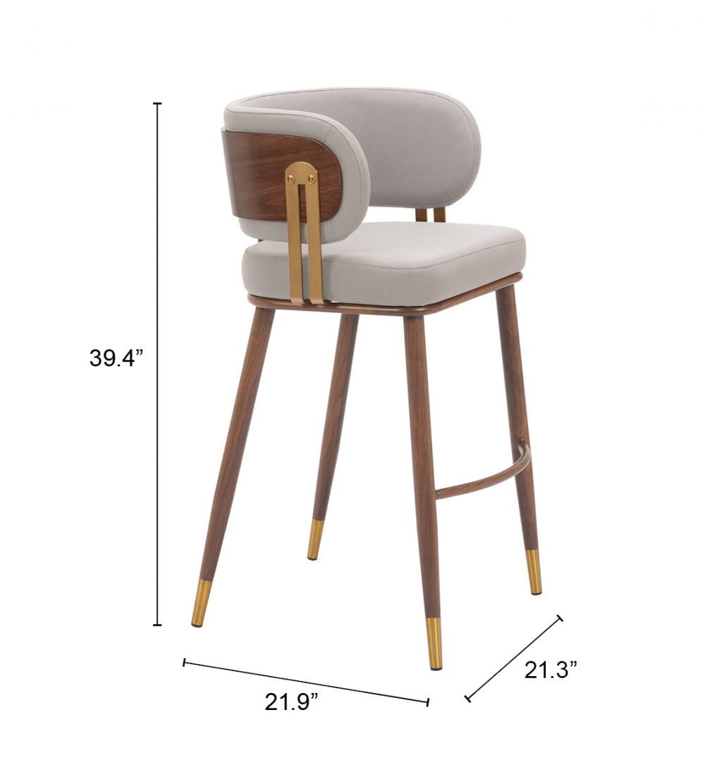 Brew Barstool Beige & Walnut