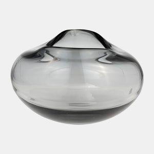 Glass, 10"d Irregular Shape Bowl, Smoke