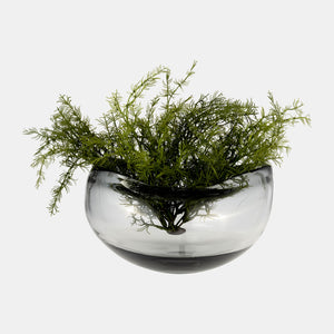 Glass, 10"d Irregular Shape Bowl, Smoke