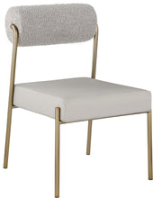 Cargar imagen en el visor de la galería, Carly Boucle Fabric &amp; Vegan Leather Dining Chair
