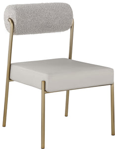 Carly Boucle Fabric & Vegan Leather Dining Chair