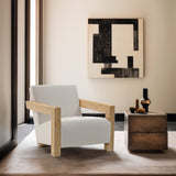 Ward Linen Textured Fabric Accent Chair