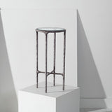 Jessa Forged Metal Tall Round End Table