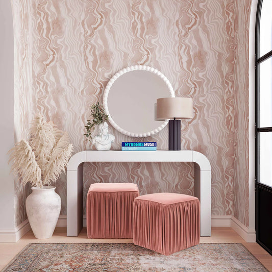 Baria Wooden Round Wall Mirror