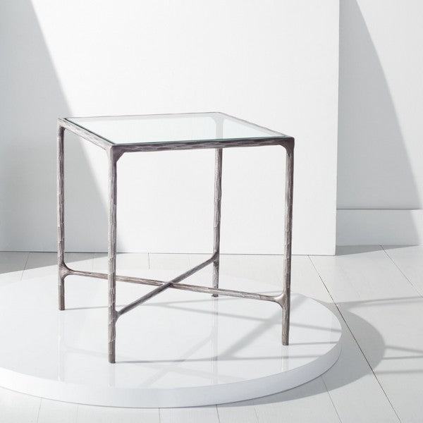 Jessa Forged Metal Square End Table