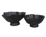BREEVALE SET OF 2 BLACK BOWLS 7 (IN)