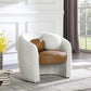 Acadia Boucle Fabric and Vegan Leather Accent Chair