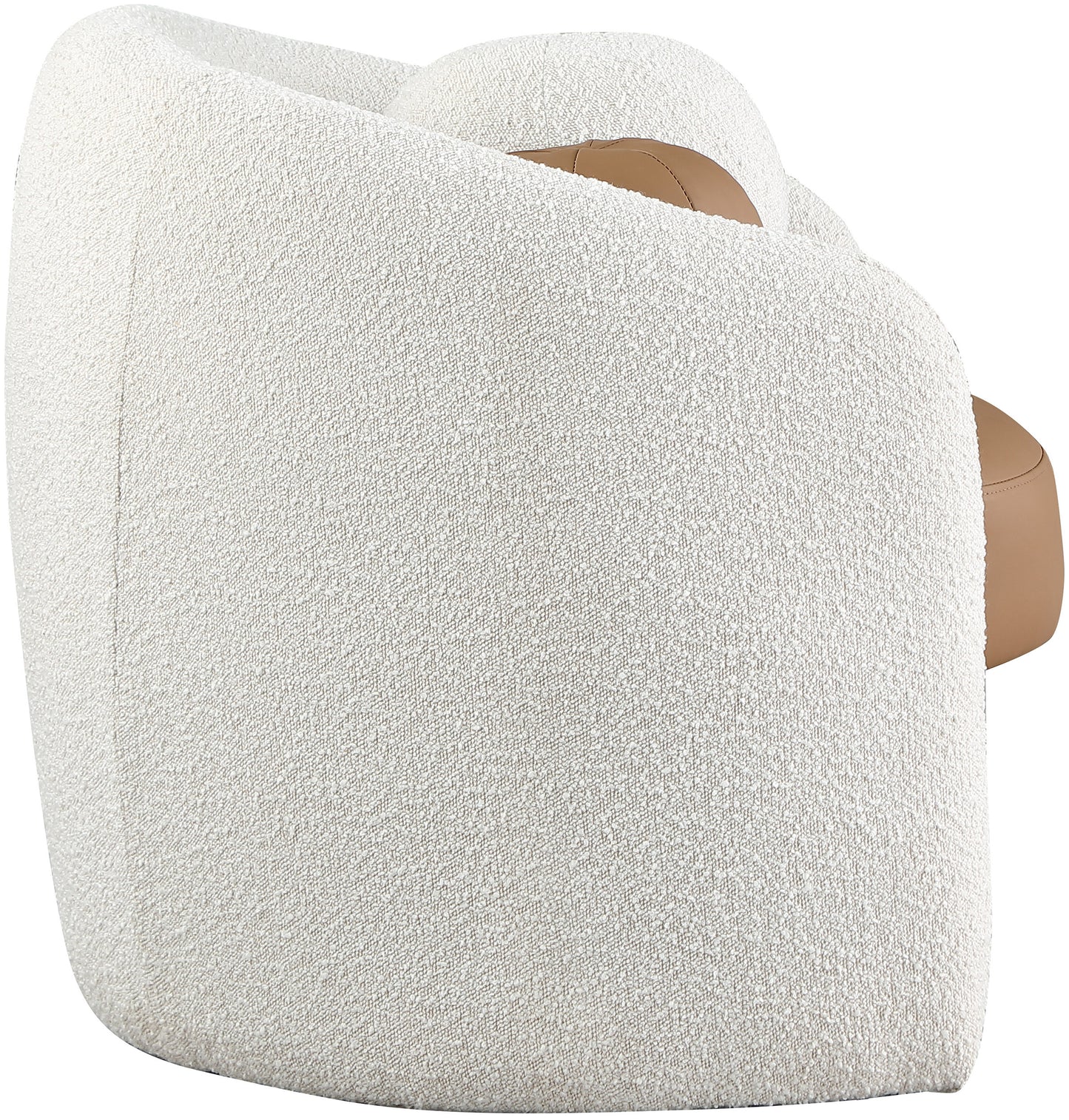 Acadia Boucle Fabric and Vegan Leather Accent Chair
