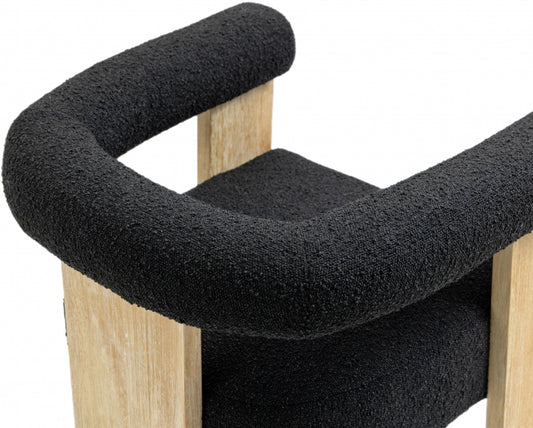 Barrel Boucle Fabric Dining Chair