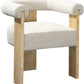 Barrel Boucle Fabric Dining Chair