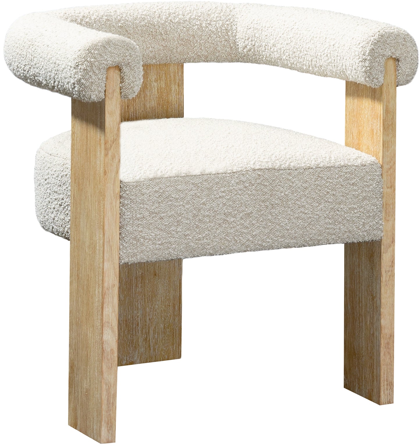 Barrel Boucle Fabric Dining Chair