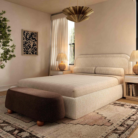 Murielle Cream Heavy Knubby Boucle Bed