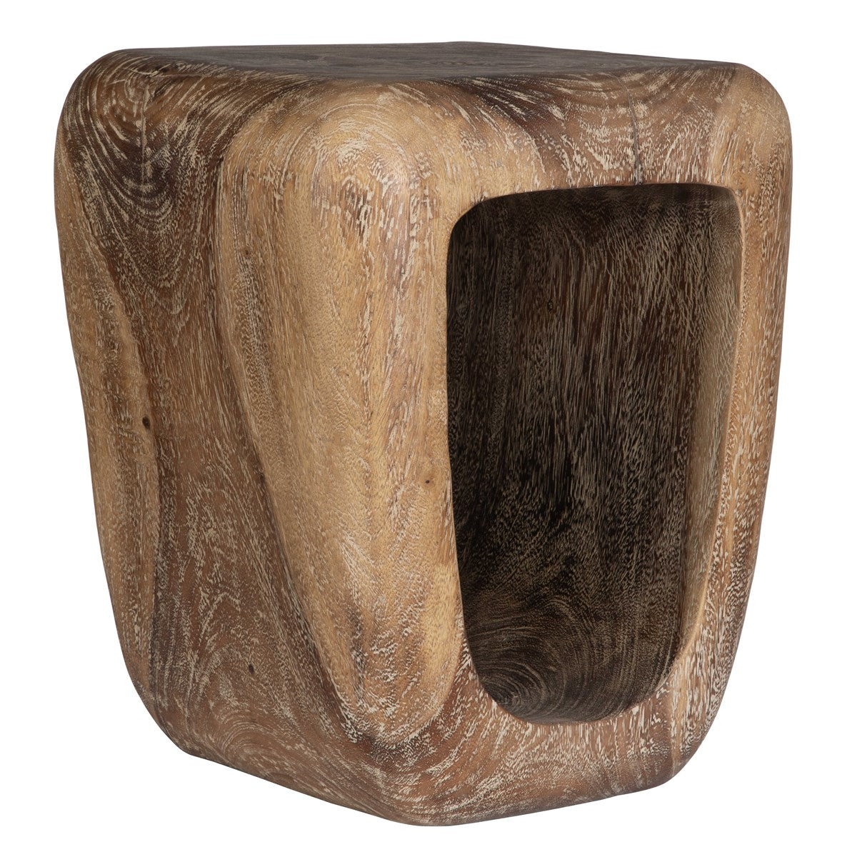 LOOPHOLE ACCENT STOOL, BLEACHED WASH