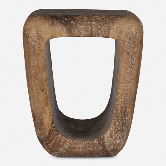 LOOPHOLE ACCENT STOOL, BLEACHED WASH