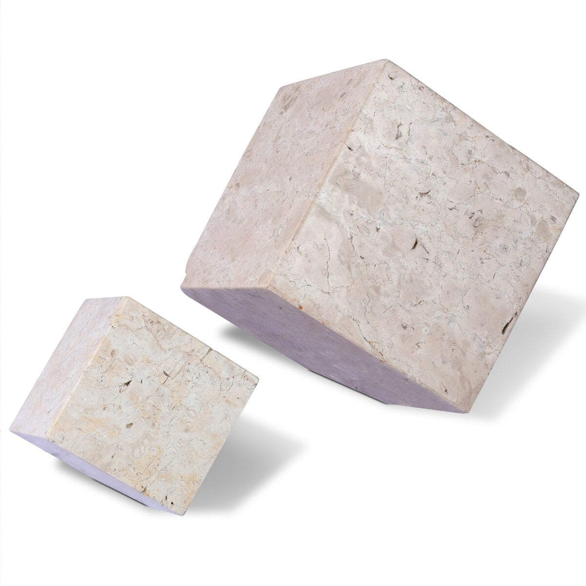 Travertine Cube Sculpture Set