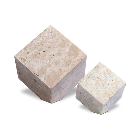 Travertine Cube Sculpture Set