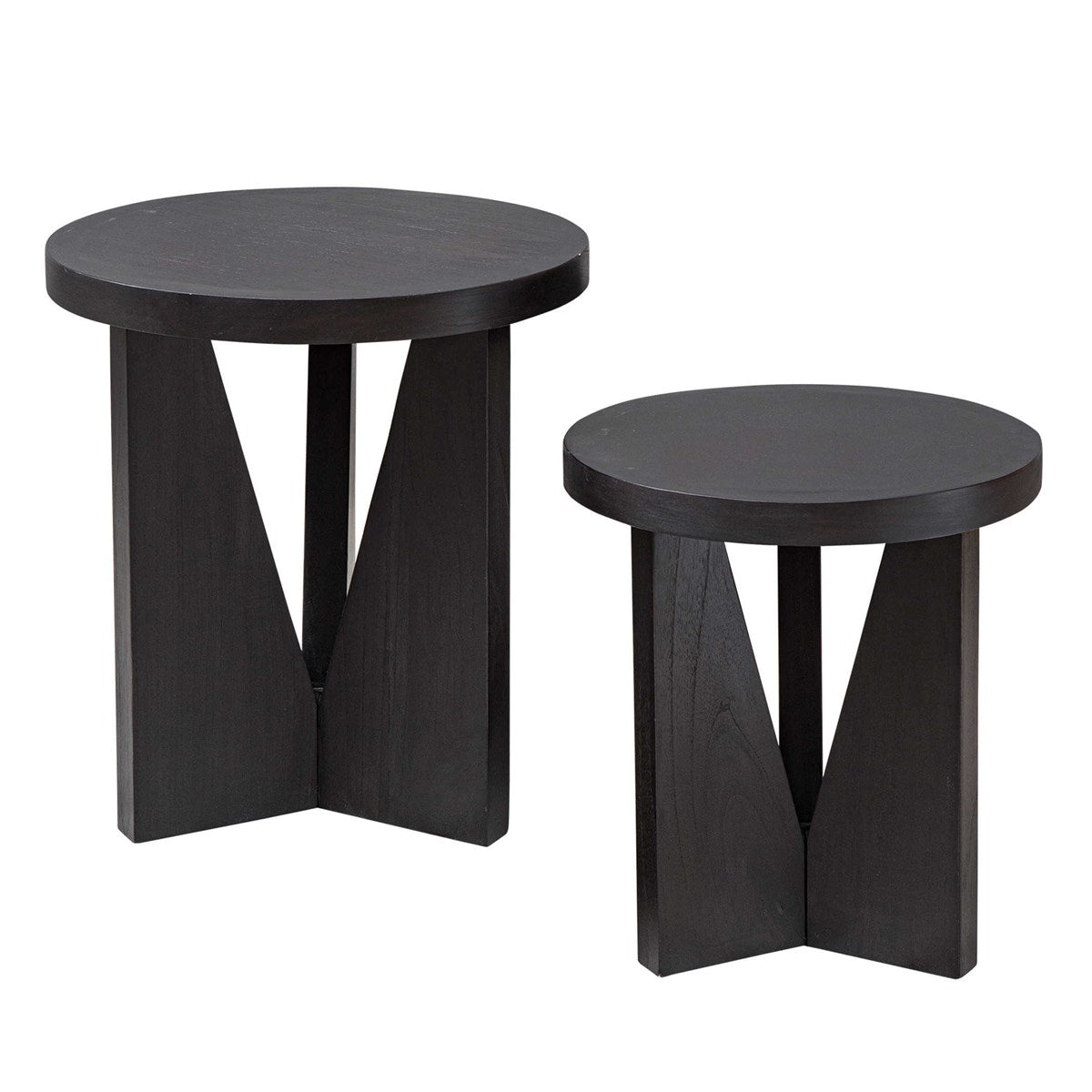 NADETTE NESTING TABLES, ESPRESSO, S/2