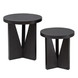 NADETTE NESTING TABLES, ESPRESSO, S/2