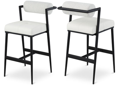 Stryker Boucle Fabric and Vegan Leather Bar / Counter Stools