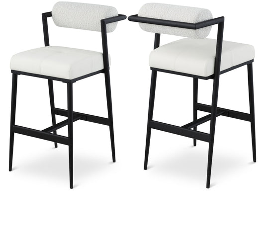 Stryker Boucle Fabric and Vegan Leather Bar / Counter Stools