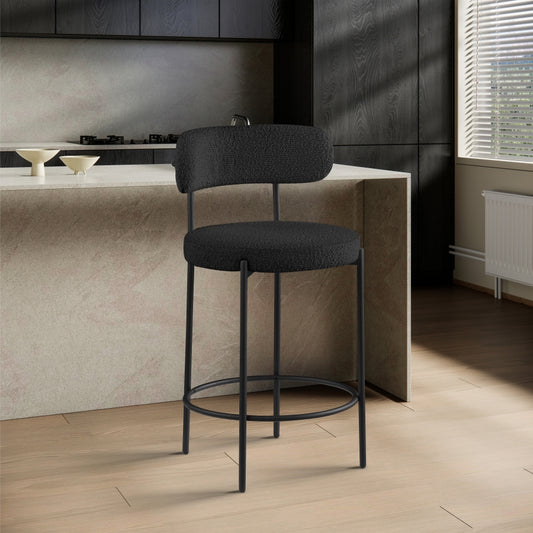 Beacon Boucle Fabric  Bar / Counter Stools