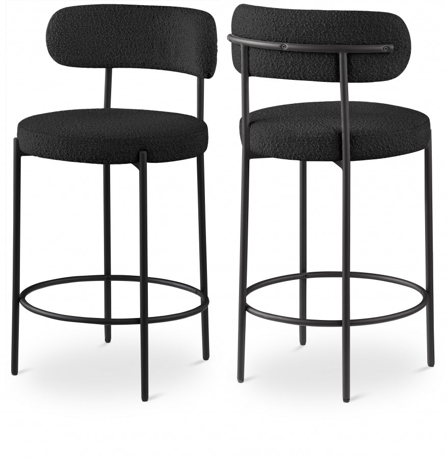 Beacon Boucle Fabric  Bar / Counter Stools