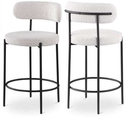 Beacon Boucle Fabric  Bar / Counter Stools