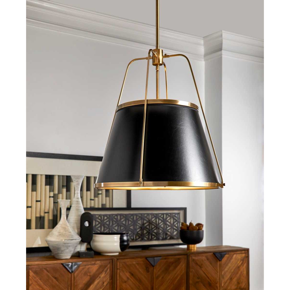 LEATHER CLASSIC, 4 LT PENDANT - WHITE