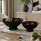 BREEVALE SET OF 2 BLACK BOWLS 7 (IN)