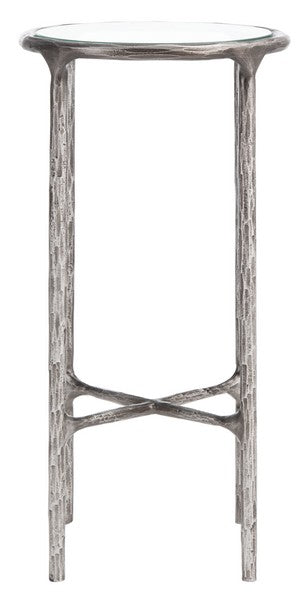 Jessa Forged Metal Tall Round End Table