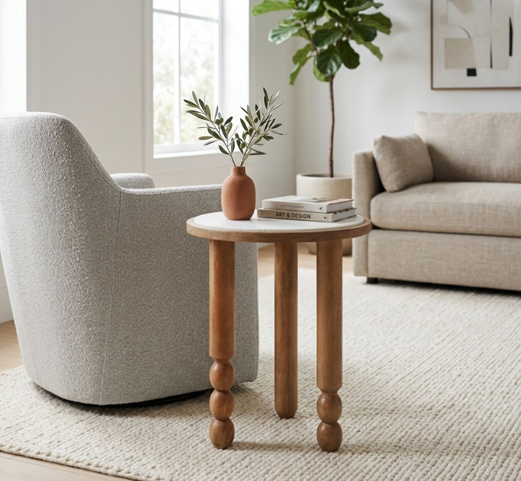 BELLWORTH WHITE TABLE 23 (IN)