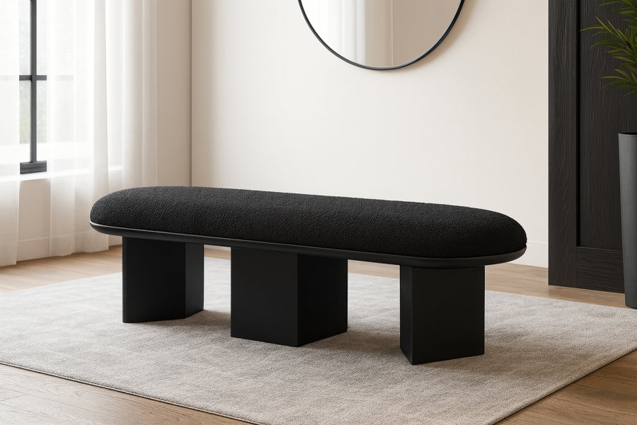 Wilshire Boucle Fabric Upholstered Bench