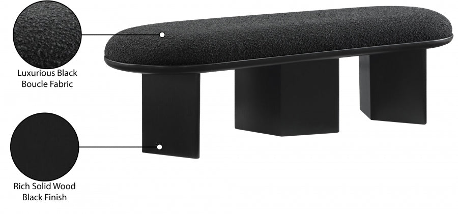 Wilshire Boucle Fabric Upholstered Bench