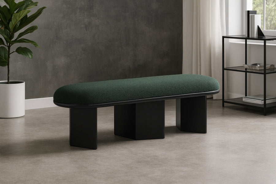 Wilshire Boucle Fabric Upholstered Bench