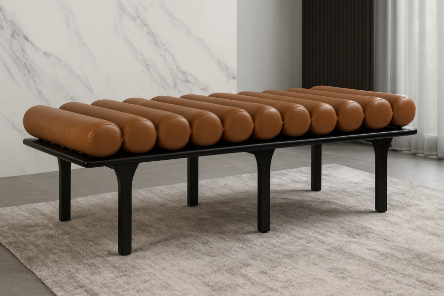 Landon Vegan Leather Upholstered Bench