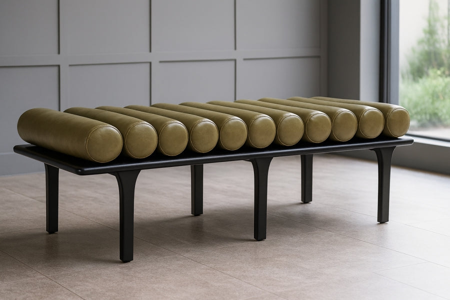 Landon Vegan Leather Upholstered Bench