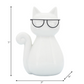 Porcelain, 7"H Cat W/ Glasses, White