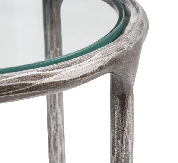 Jessa Forged Metal Tall Round End Table