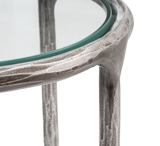 Jessa Forged Metal Tall Round End Table