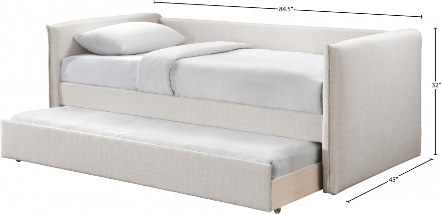 Colton Linen Textured Fabric Upholstered Twin Daybed