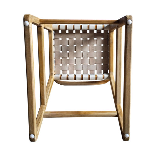 Manu Counter Stool White Leather