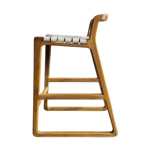 Manu Counter Stool White Leather