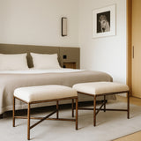 Valley Chenille Fabric Upholstered Bench