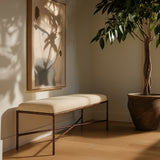 Valley Chenille Fabric Upholstered Bench