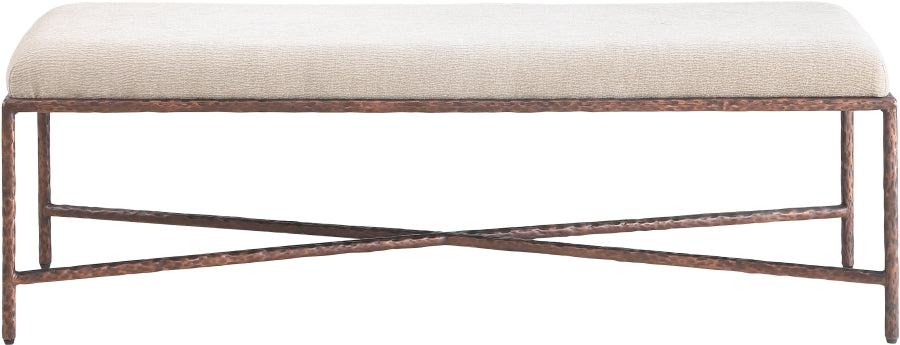 Valley Chenille Fabric Upholstered Bench