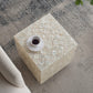 Capiz Stool, Square, Cream