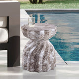 Caserta Travertine Finish Indoor/Outdoor Concrete End Table