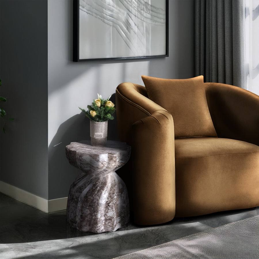 Caserta Travertine Finish Indoor/Outdoor Concrete End Table