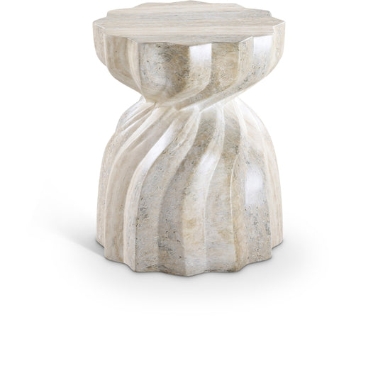 Caserta Travertine Finish Indoor/Outdoor Concrete End Table