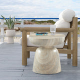 Avellino Travertine Finish Indoor/Outdoor Concrete End Table